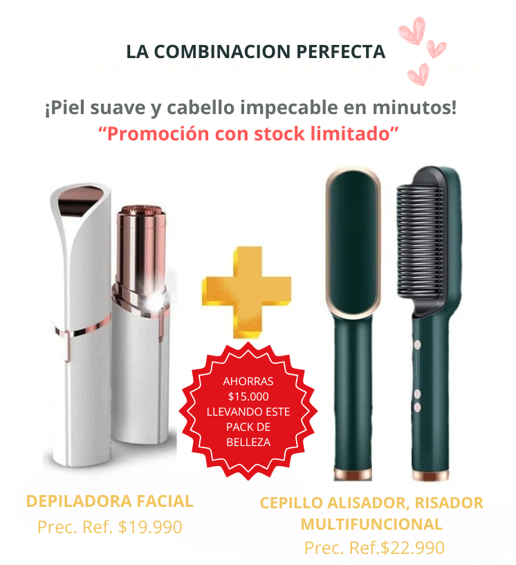 Depiladora Facial + Cepillo Alisador